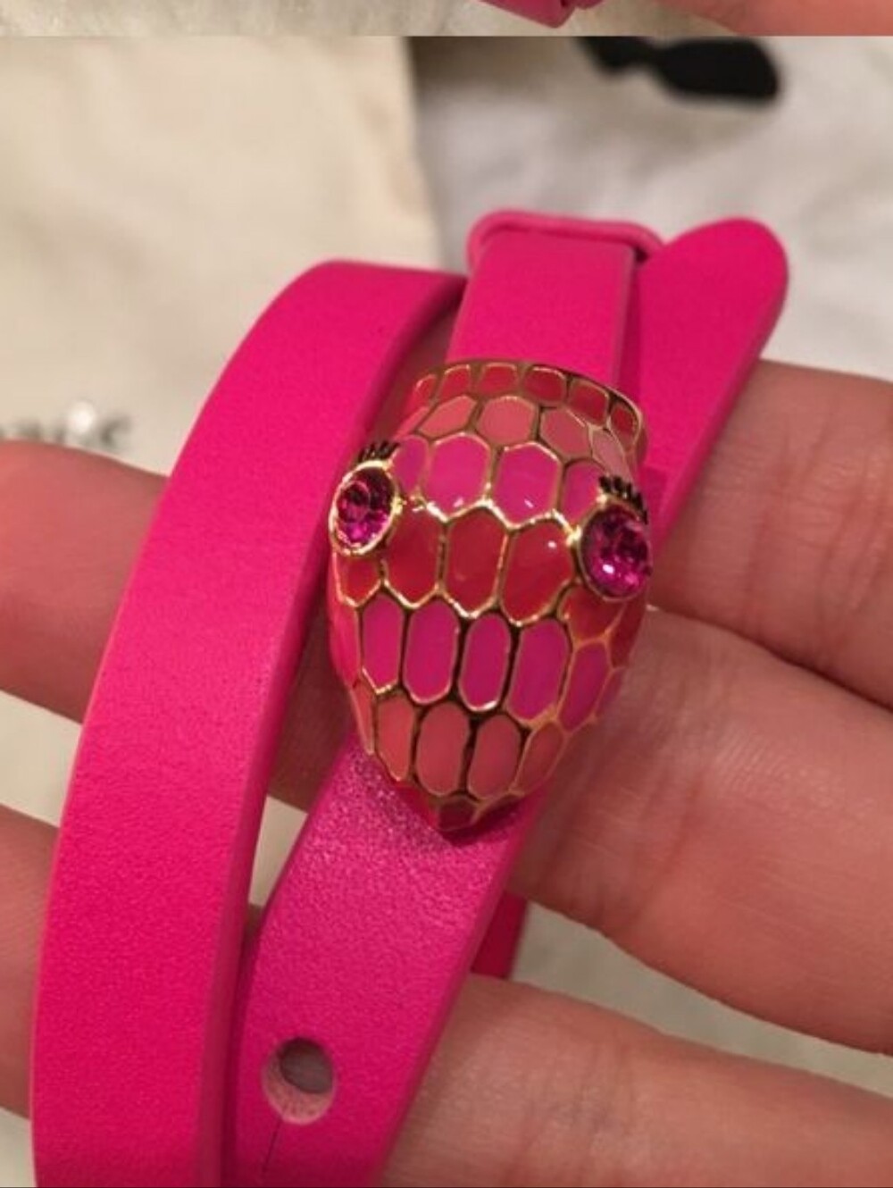 KATE SPADE SNAKE WRAP SPICE THINGS UP HOT PINK BRACELET
